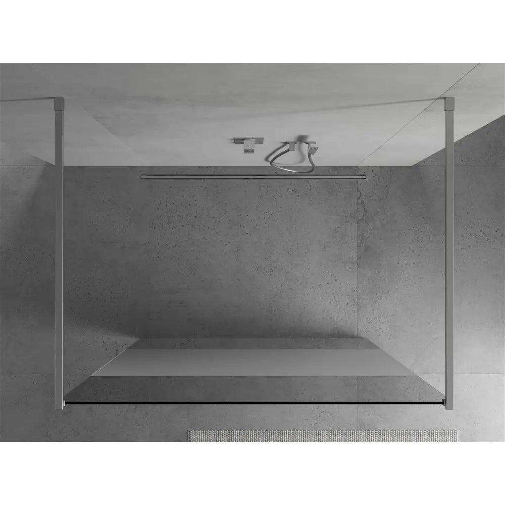 Dusjvegg 100x200 Cm Gjennomsiktig/frostet 8 Mm Krom S1