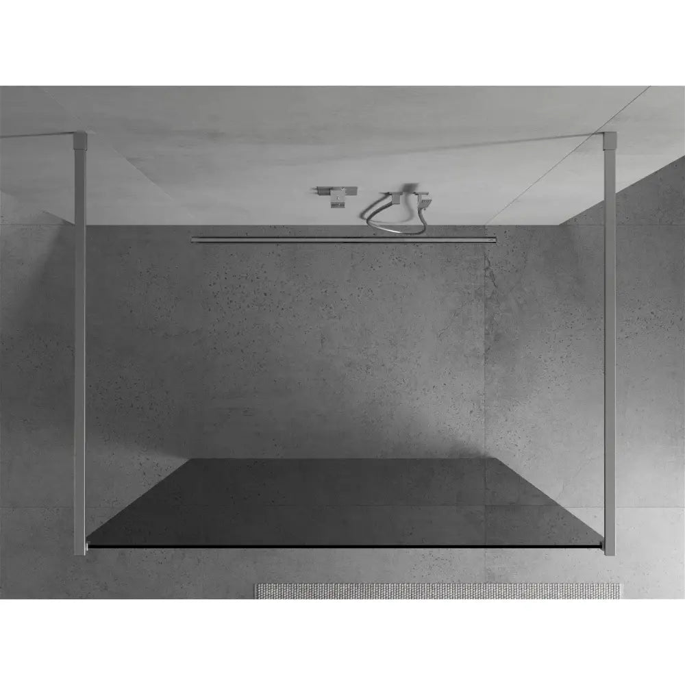Dusjvegg 110x200 Cm Grafitt 8 Mm Krom