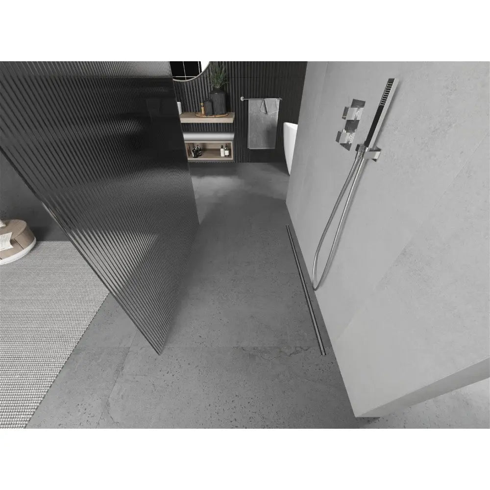 Dusjvegg 110x200 Cm Striper 8 Mm Krom