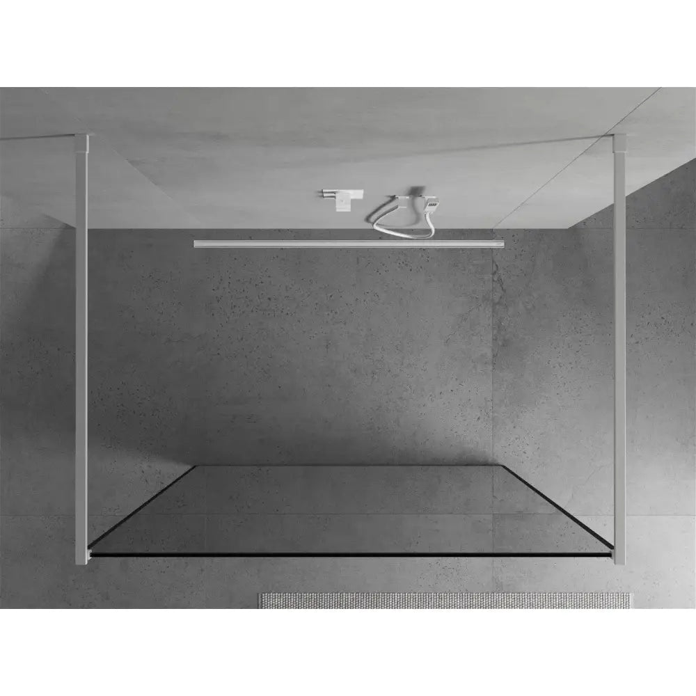 Dusjvegg 110x200 Cm Svart Mønster 8 Mm Hvit S2