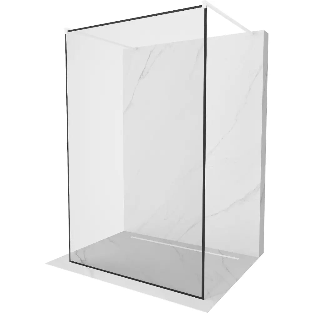 Dusjvegg 130x200 Cm Sort Mønster 8 Mm Hvit