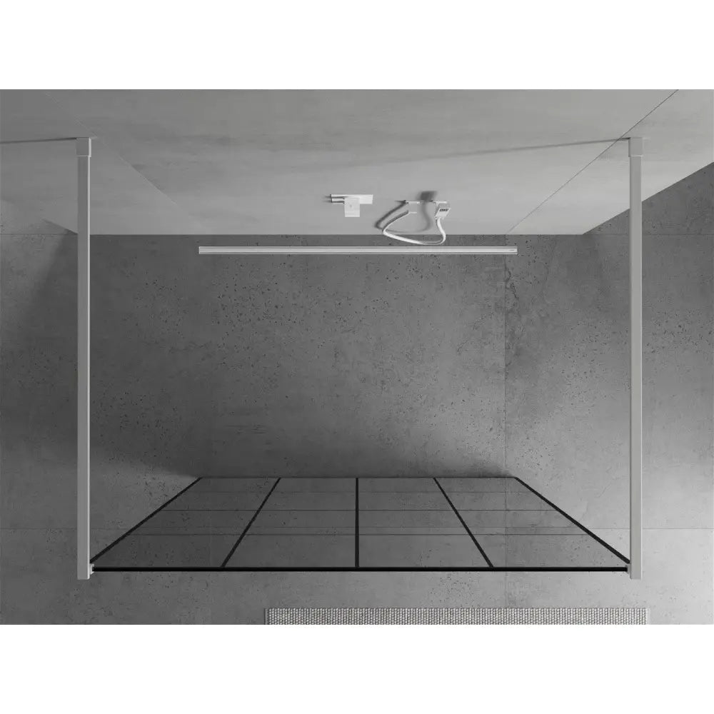 Dusjvegg 130x200 Cm Svart Mønster 8 Mm Hvit