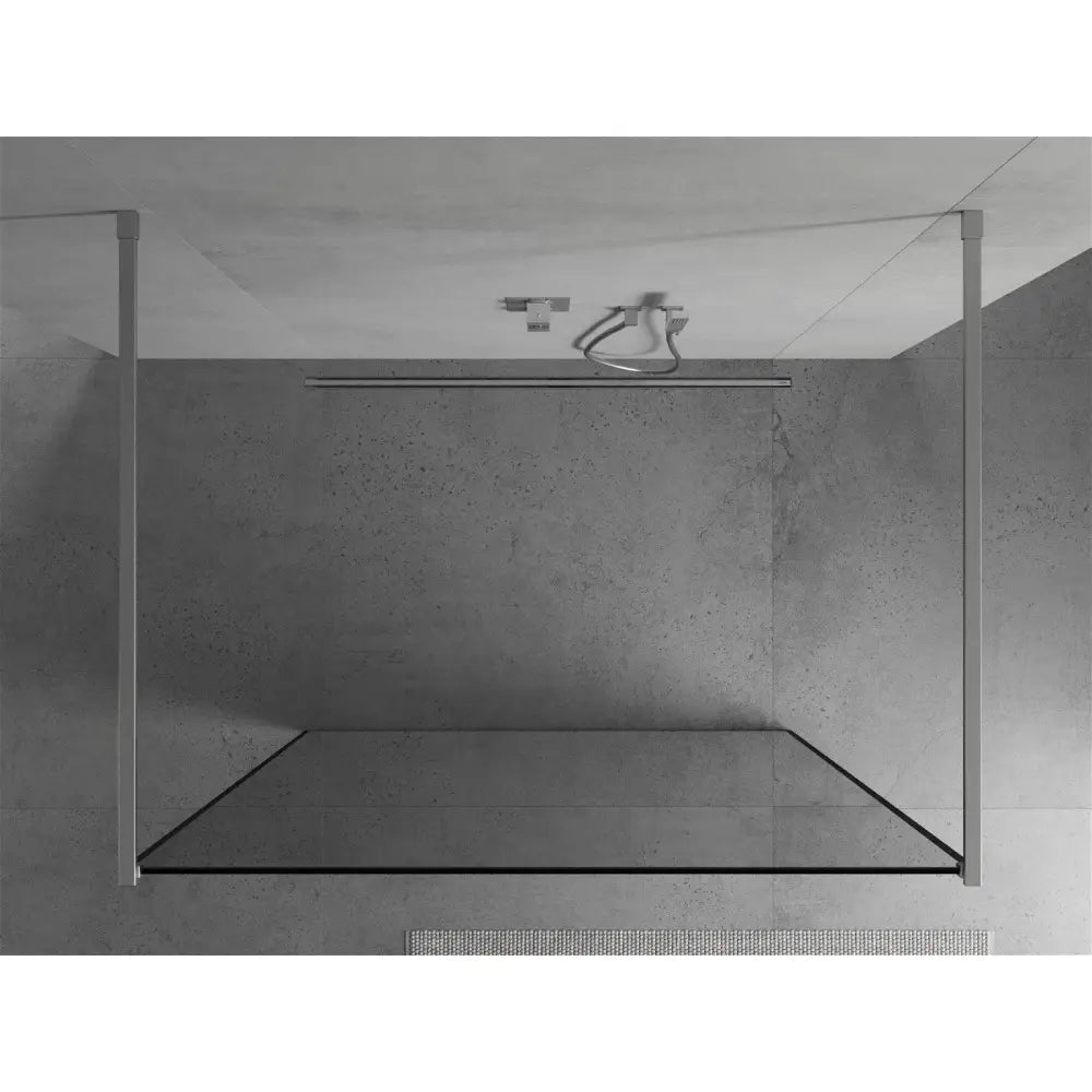 Dusjvegg 160x200 Cm Sort Mønster 8 Mm Krom