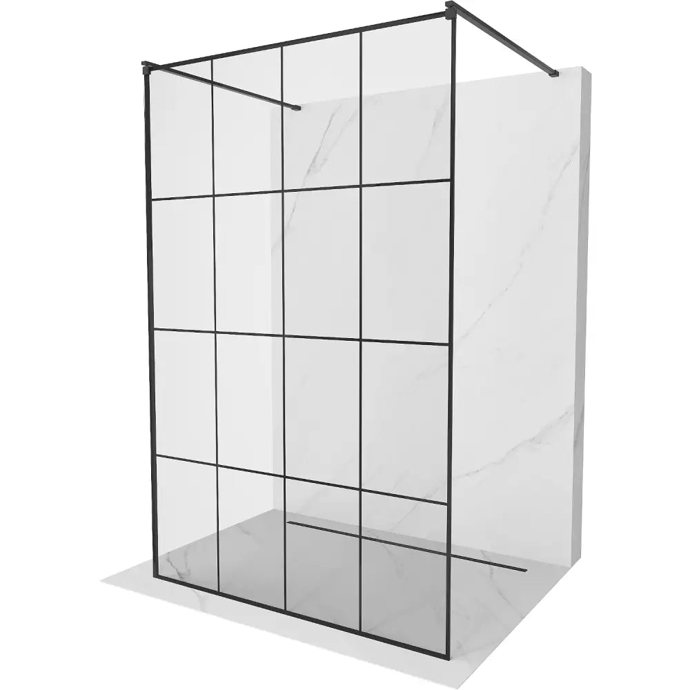 Dusjvegg 160x200 Cm Svart Mønster 8 Mm Svart