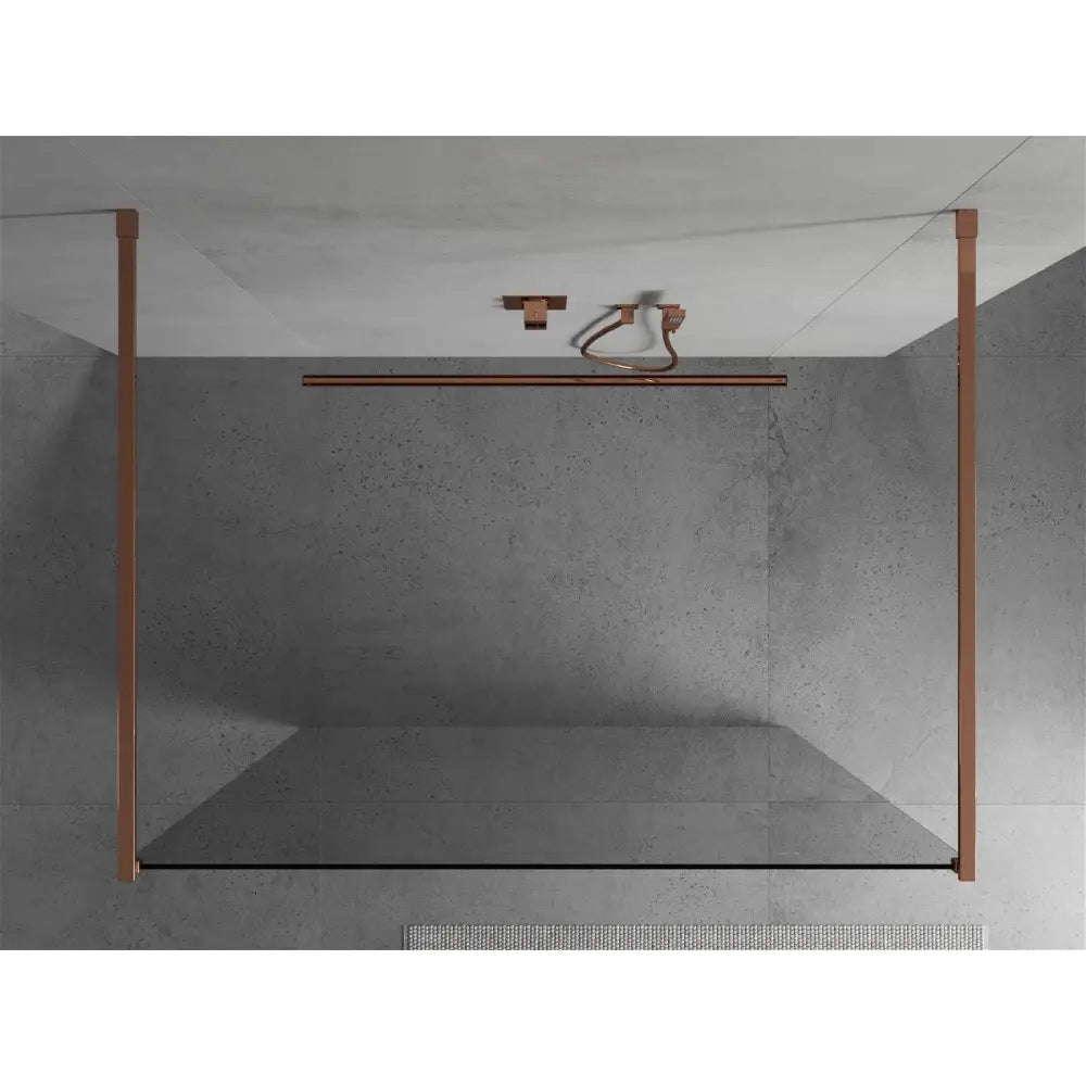 Dusjvegg 170x200 Cm Gjennomsiktig 8 Mm Roségull S1