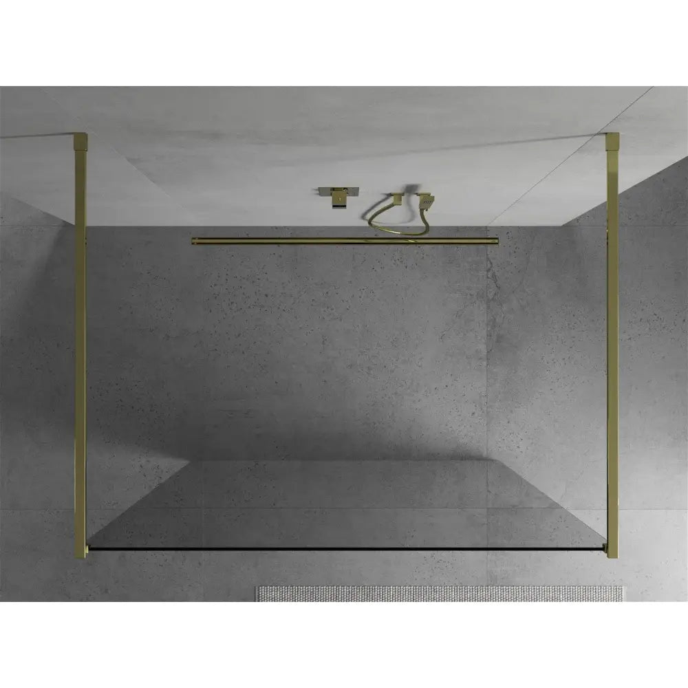 Dusjvegg 180x200 Cm Gjennomsiktig 8 Mm Gull S1