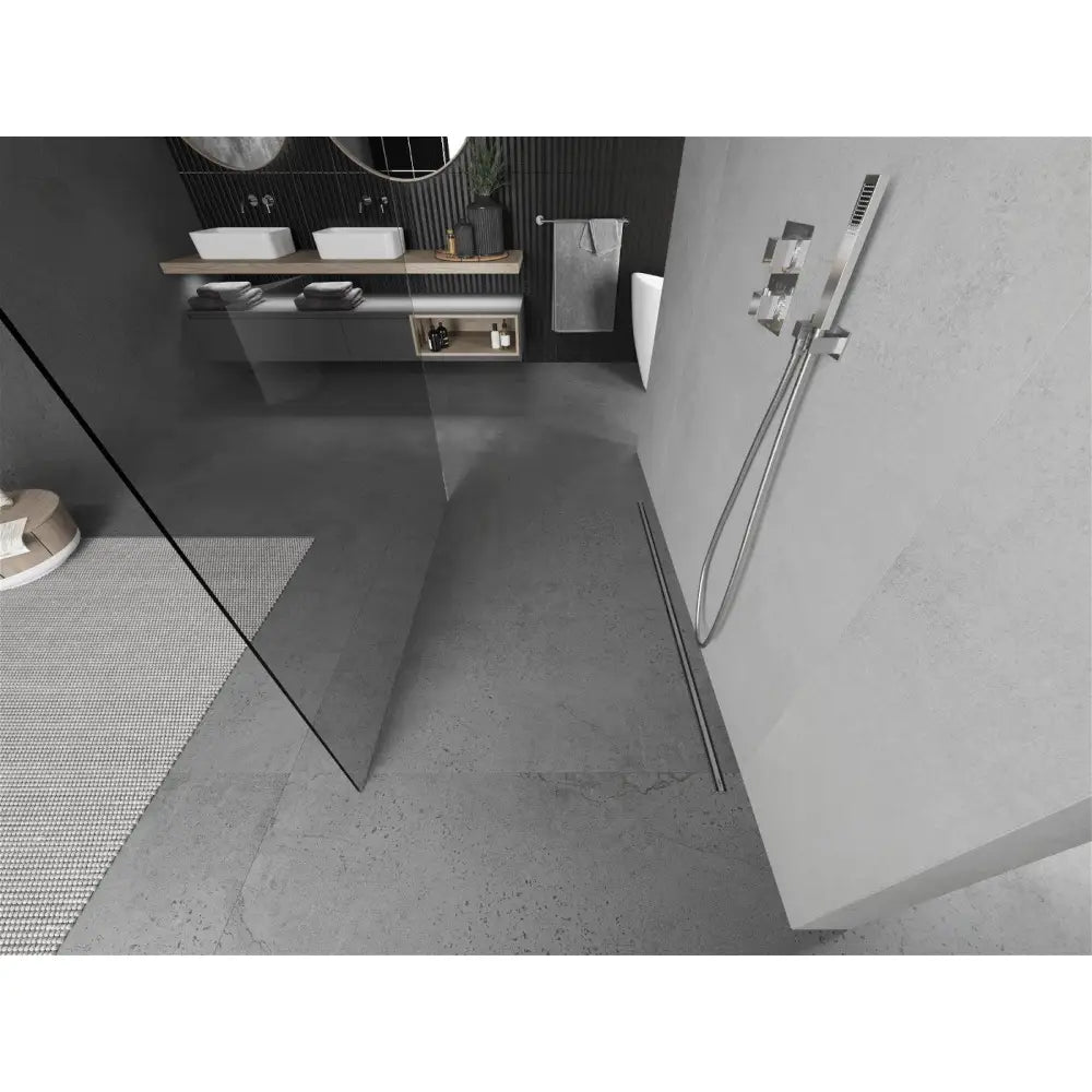 Dusjvegg 180x200 Cm Gjennomsiktig 8 Mm Krom S1