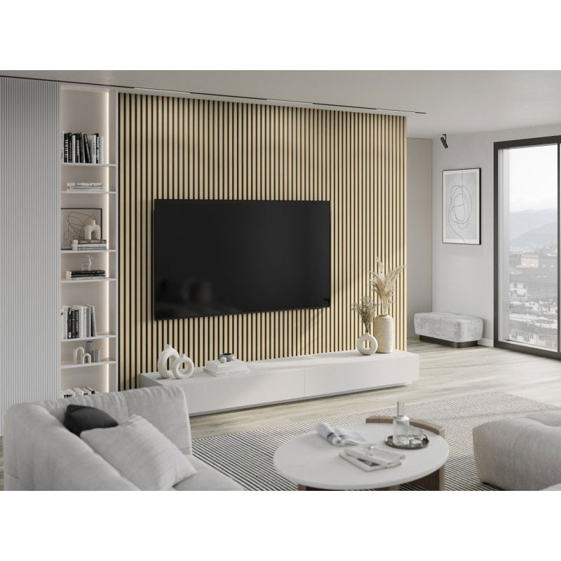 Veggplater kjøkken 275 x 30 cm eik sand/svart Akustisk Mexen Lam – S100-275307-3015-001