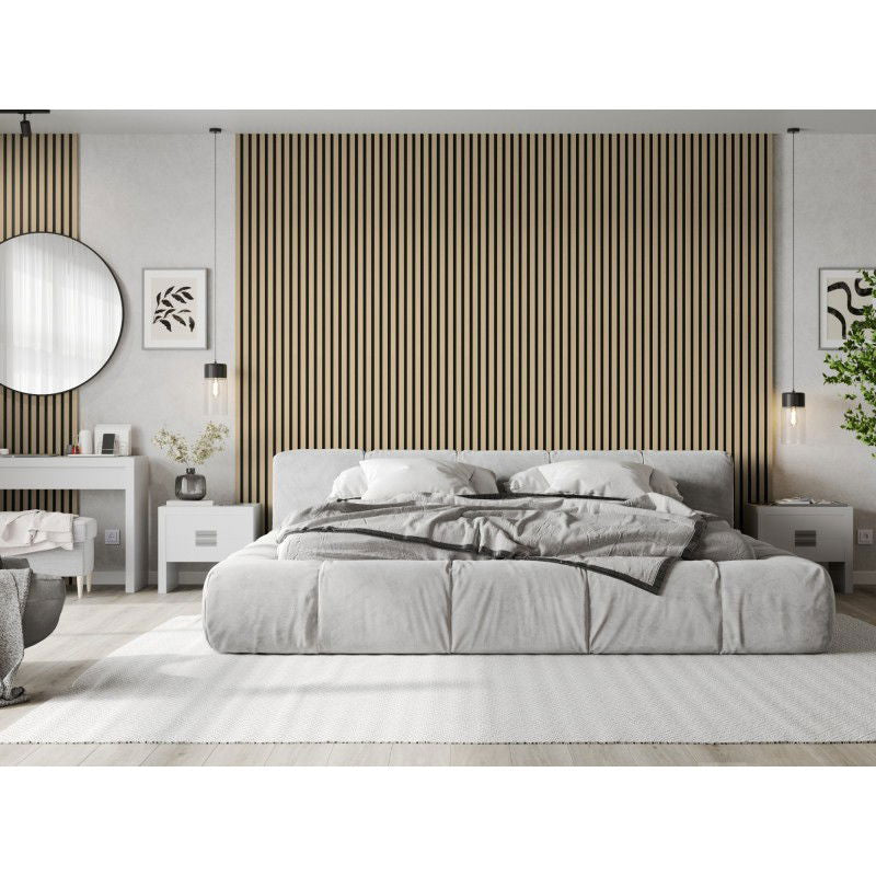 Veggplater kjøkken 275 x 30 cm eik sand/svart Akustisk Mexen Lam – S100-275307-3015-001