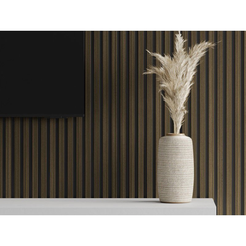 Veggplater kjøkken 275 x 30 cm heban brun trestruktur Akustisk Filtbakside Mexen Lam – S100-275307-3015-020