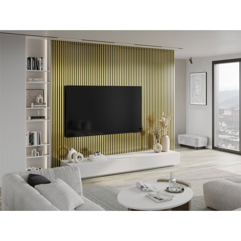 Veggplater kjøkken 275x31,5 cm gyllen trestruktur Akustisk Mexen Lam – S100-275317-2812-057