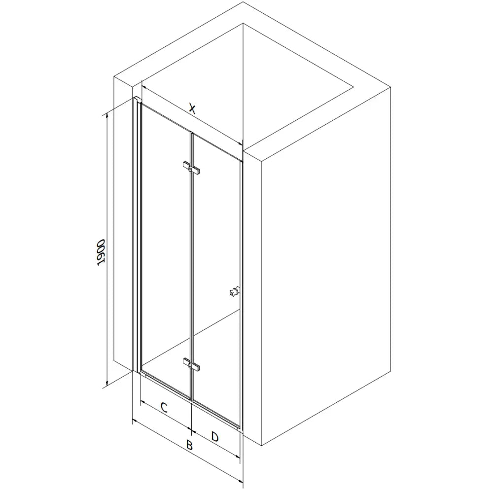 Mexen Lima Dusjdører Foldbare 70 Cm Gjennomsiktig Krom - 856-070-000-01- - 9