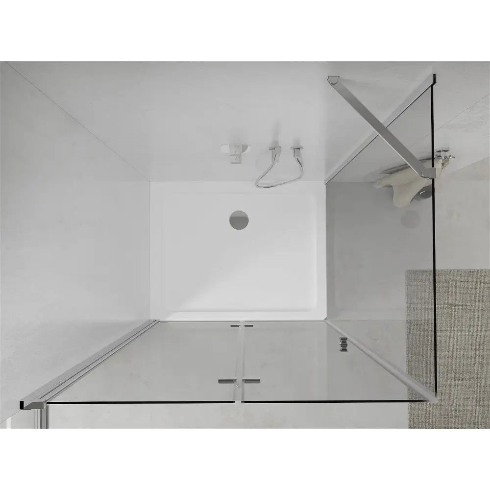 Mexen Lima Sammenleggbar Dusjkabinett 120x90 Cm Transparent Krom + Flat Dusjkar - 856-120-090-01-00- - 8