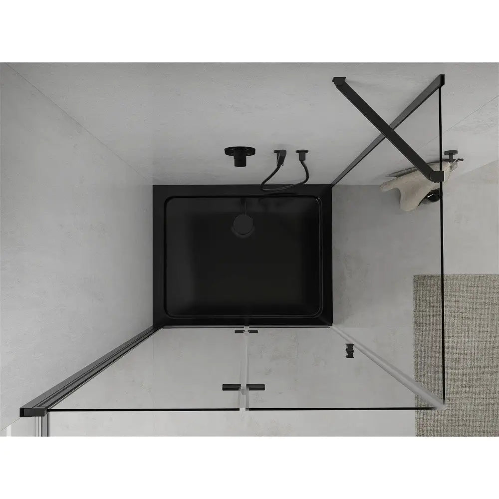 Mexen Lima Sammenleggbar Dusjkabinett 90x120 Cm Gjennomsiktig Svart + Dusjbunn Flat Svart - 856-090-120-70-00-4070b. - 8