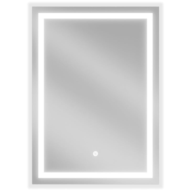 Speil med lys Mexen Miko 50 x 70 cm med LED-ramme og berøringsknapp sett rett forfra.