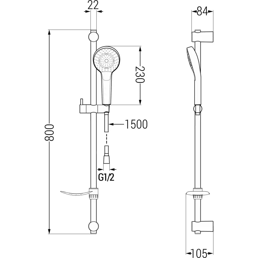 Mexen Milo Df05 Dusjsett Krom - 713154df05- - 4