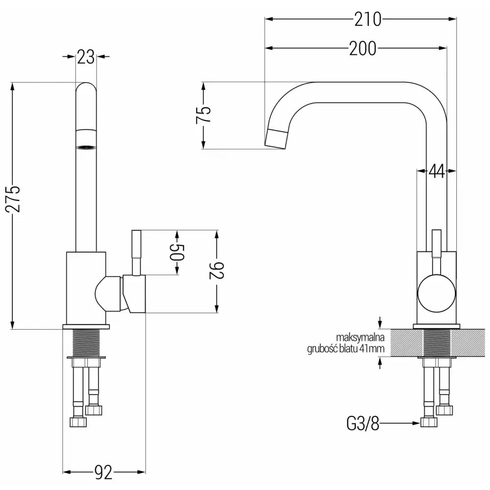 Kjøkkenbatteri Svart S10