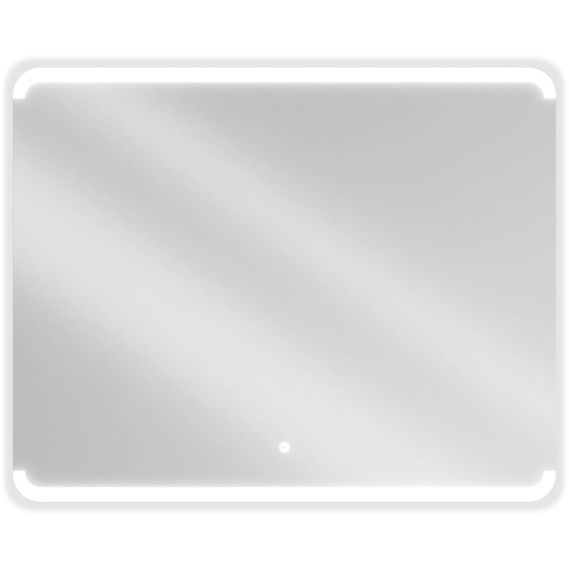 Speil med lys rektangulært LED-speil Mexen Nida 100 x 80 cm sett forfra med lys langs kantene.