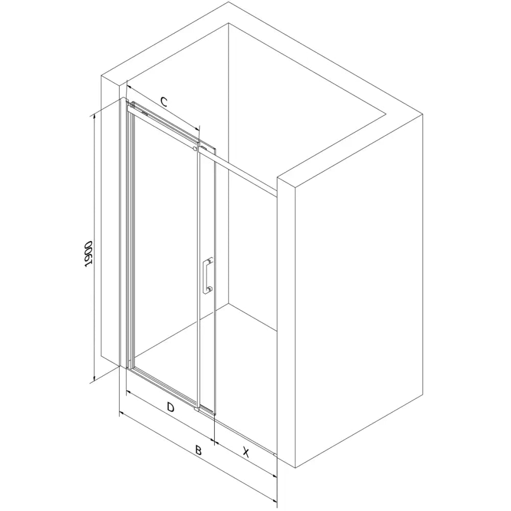 Mexen Omega Dusjdører Skyvbare 110 Cm Grafit Krom - 825-110-000-01 - 7