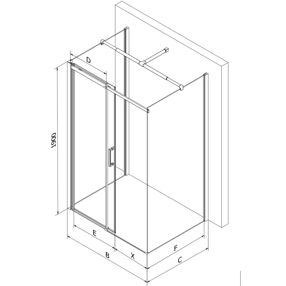 Mexen Omega Dusjkabinett 3-vegget Skyvbar 110x100 Cm Gjennomsiktig Krom + Flat Dusjbase - 825-110-100-01-00-3s- - 7