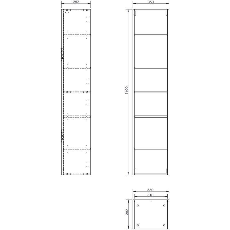 Høyskap bad 35 cm Svart Høyglans 1 Dør Silent System Mexen Orio – 91A11-03016-1-BF70