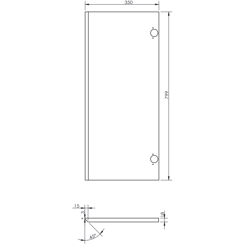 Høyskap bad 35 cm Grafitt matt 2 dører Silent System Mexen Orio – 91A11-03016-2-BF66