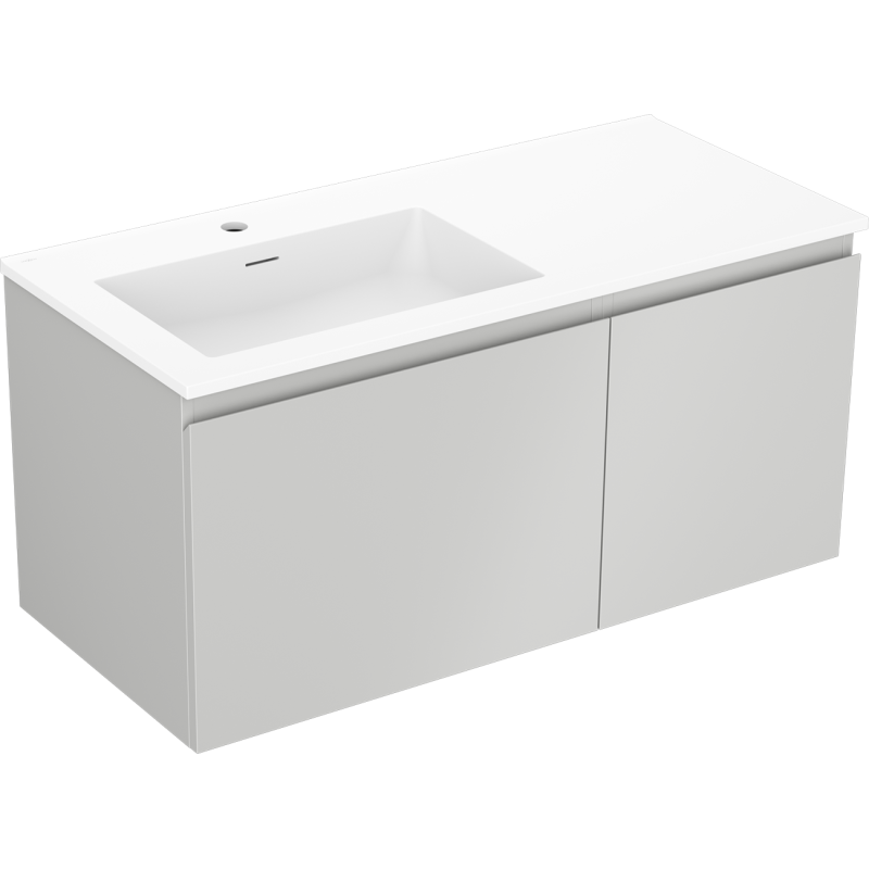 Servantskap med vask 100 cm grå/matt hvit Mexen Orio Otis venstre – 91A13-10047-3-BBFF62-W18L01