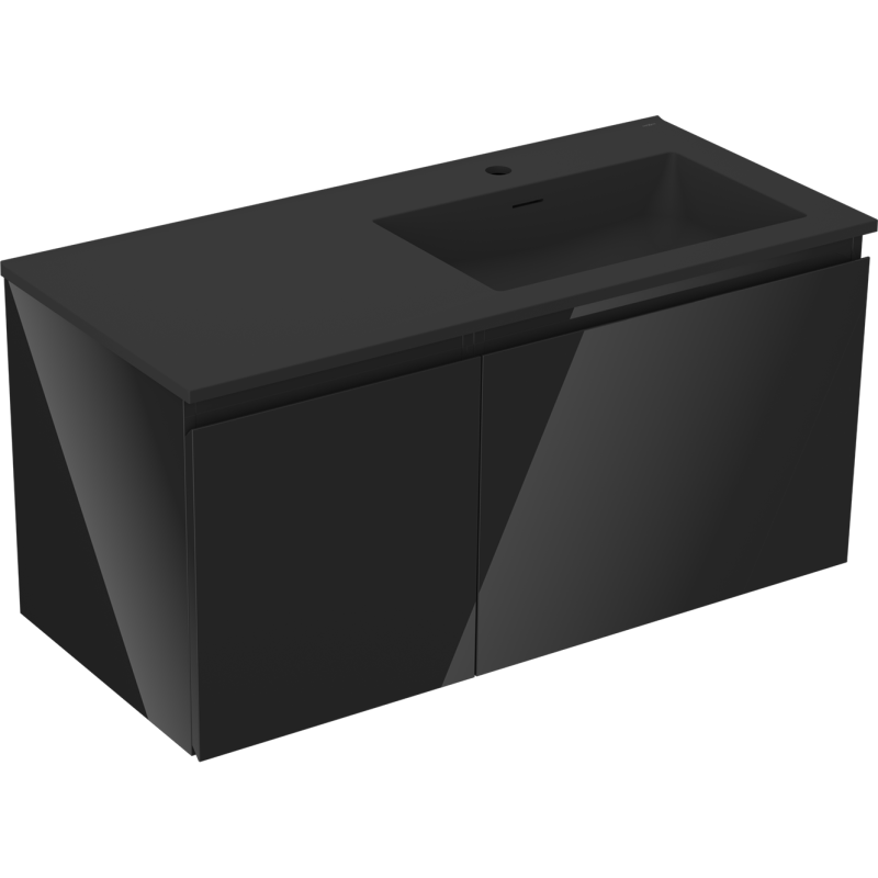 Servantskap med vask 100 cm svart høyglans/matt Mexen Orio – 91A13-10047-3-BBFF70-W18P71