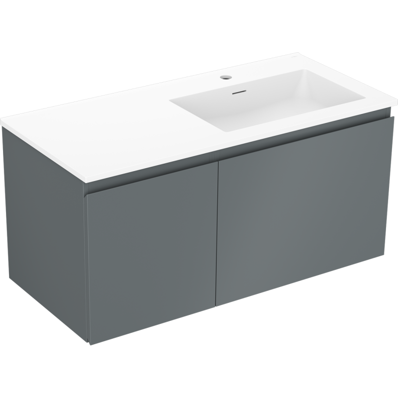 Servantskap med vask 100 cm grafitt/hvit matt Mexen Orio Otis høyre – 91A13-10047-3-BBFF66-W18P01