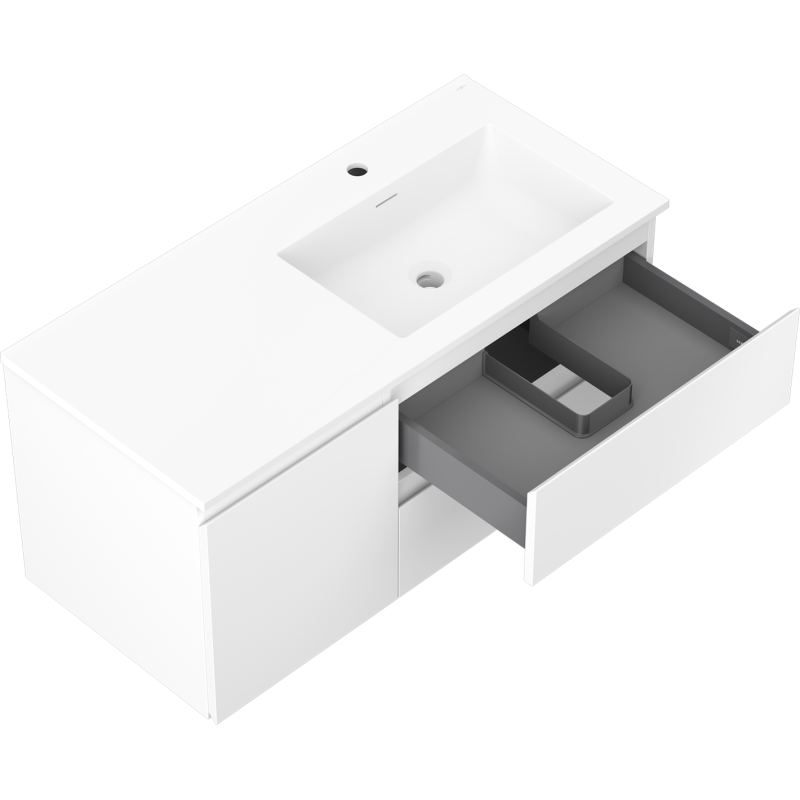 Servantskap med vask 100 cm hvit matt Mexen Orio/Otis høyre – 91A13-10047-3-BBFFF01-W18P01