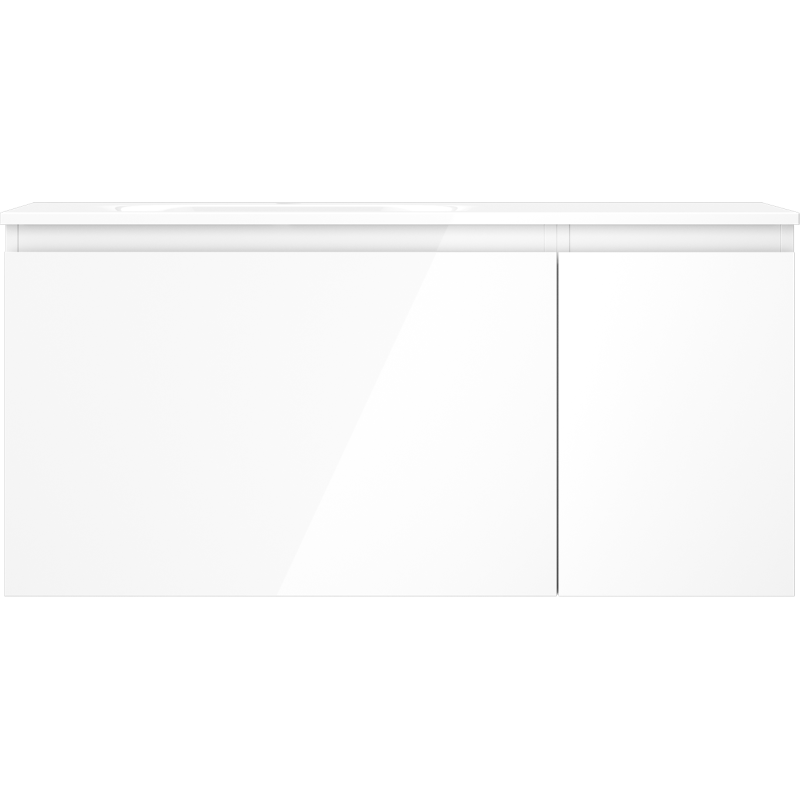 Servantskap med vask 100 cm hvit høyglans Mexen Orio Vela venstre – 91A13-10047-3-BBFF00-W23L00