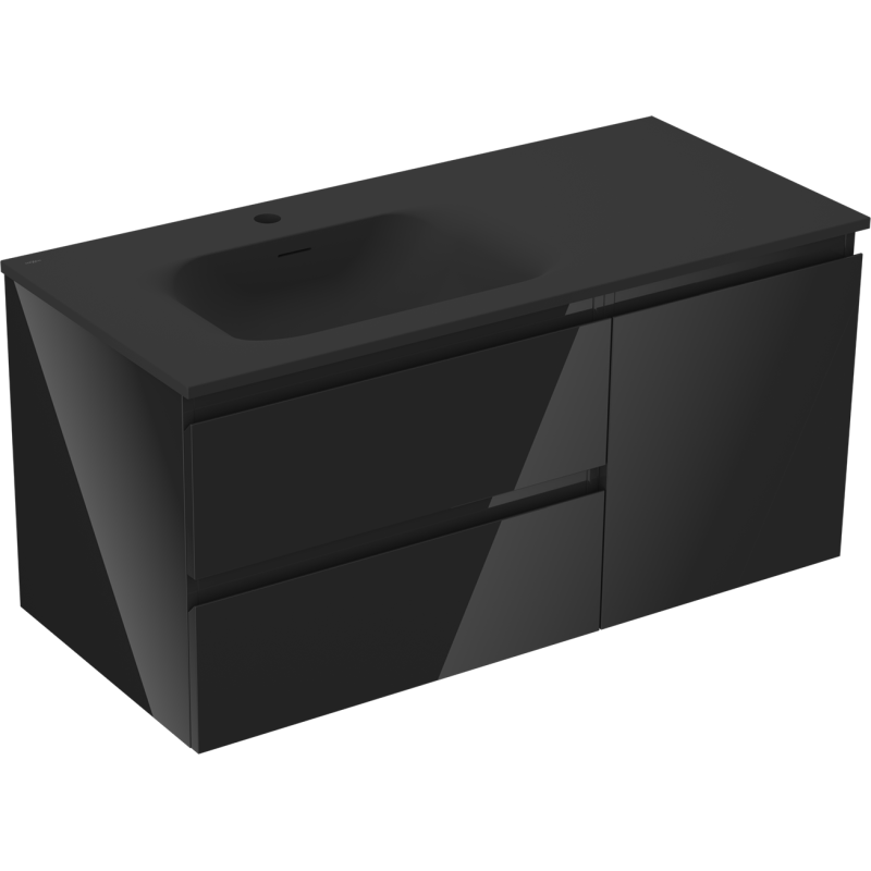 Servantskap med vask 100 cm svart høyglans/matt Mexen Orio – 91A13-10047-3-BBFFF70-W23L71