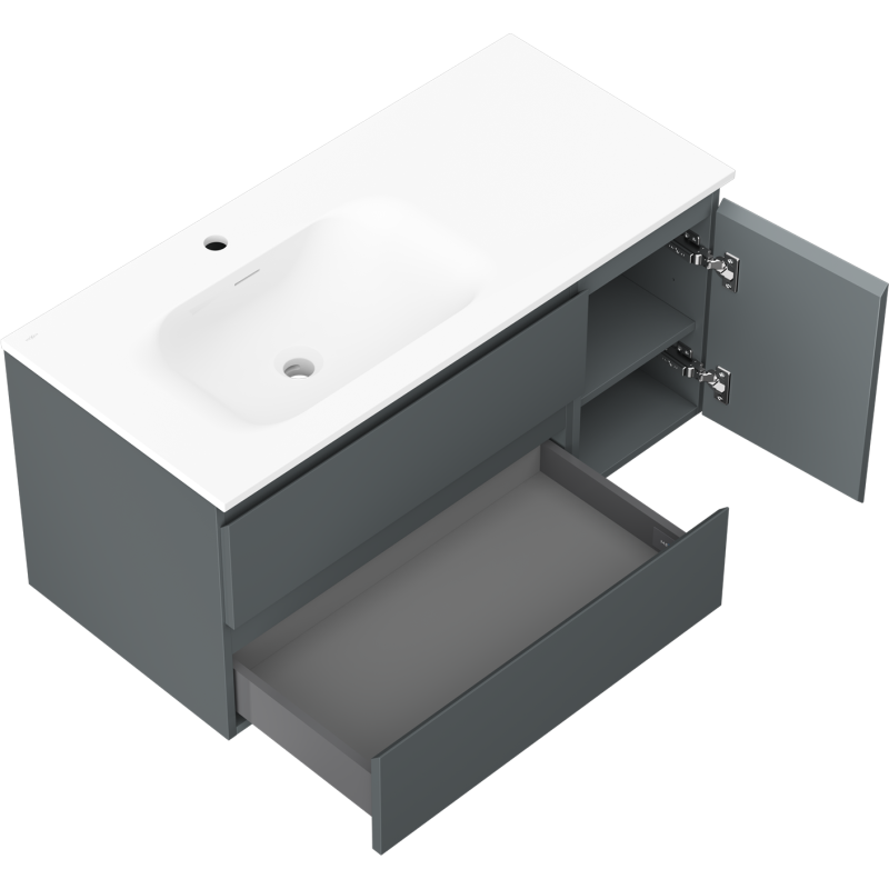 Servantskap med vask 100 cm grafitt/hvit matt Mexen Orio – 91A13-10047-3-BBFFF66-W23L01