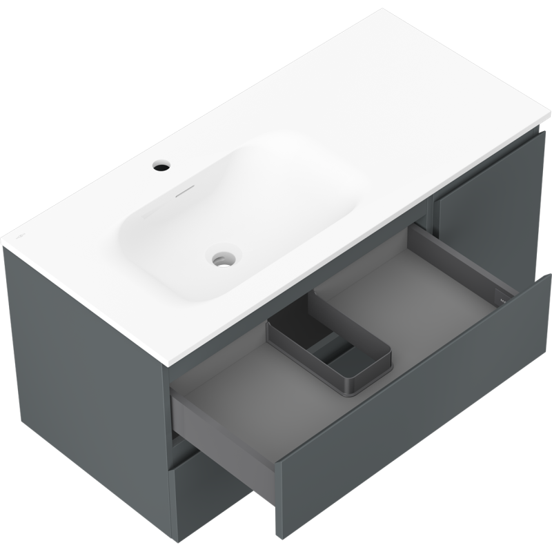 Servantskap med vask 100 cm grafitt/hvit matt Mexen Orio – 91A13-10047-3-BBFFF66-W23L01