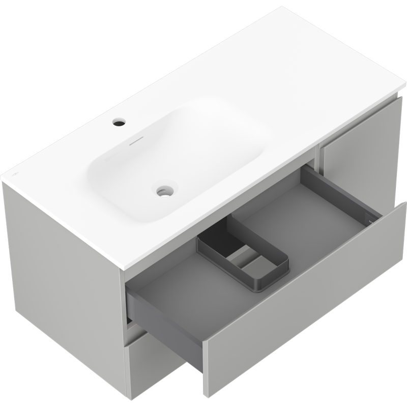 Servantskap med vask 100 cm grå matt/hvit matt Mexen Orio – 91A13-10047-3-BBFFF62-W23L01