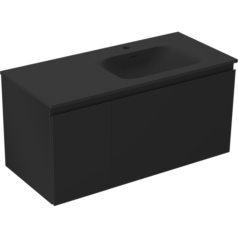 Servantskap med vask 100 cm svart matt Mexen Orio Vela høyre – 91A13-10047-3-BBFF71-W23P71