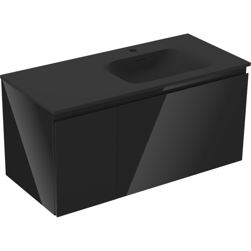 Servantskap med vask 100 cm svart høyglans/matt Mexen Orio – 91A13-10047-3-BBFF70-W23P71