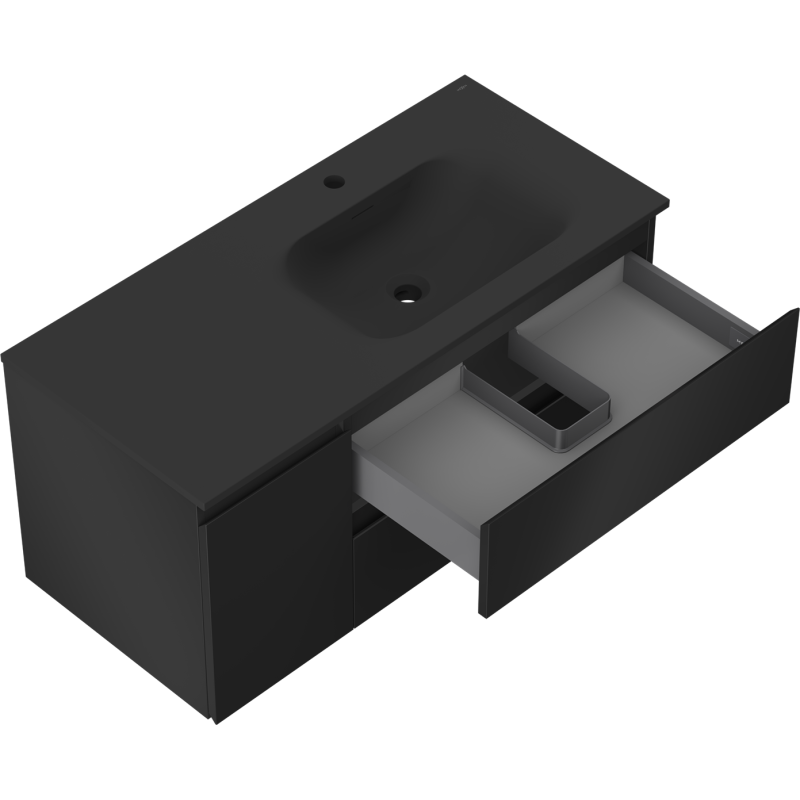 Servantskap med vask 100 cm svart matt Mexen Orio Vela høyre – 91A13-10047-3-BBFFF71-W23P71