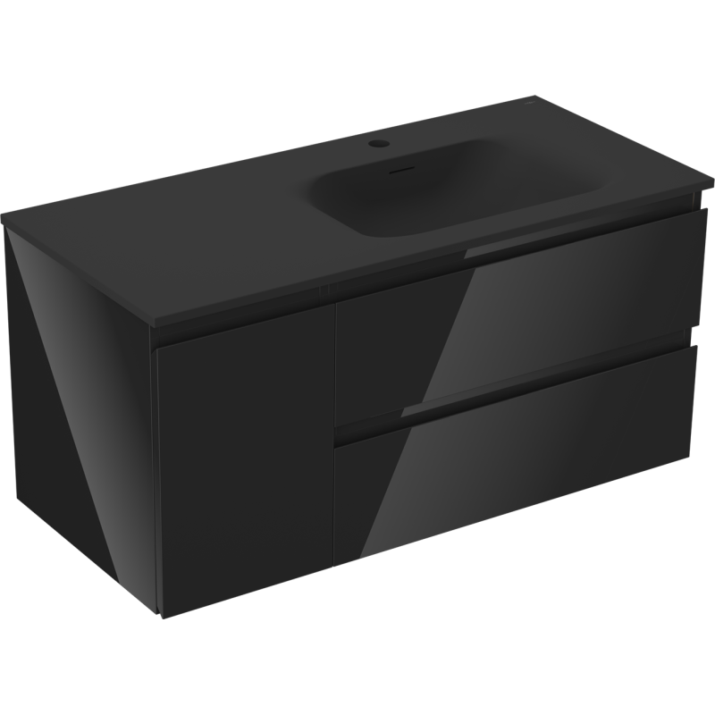 Servantskap med vask 100 cm svart høyglans/matt Mexen Orio – 91A13-10047-3-BBFFF70-W23P71