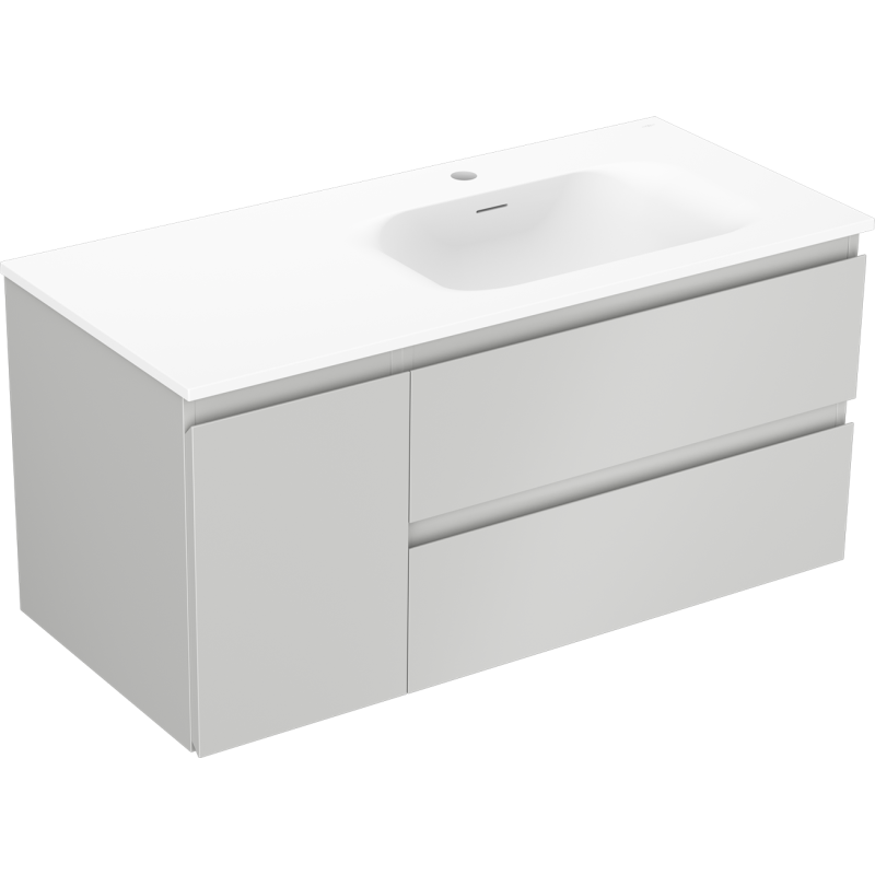 Servantskap med vask 100 cm grå matt/hvit matt Mexen Orio høyre – 91A13-10047-3-BBFFF62-W23P01