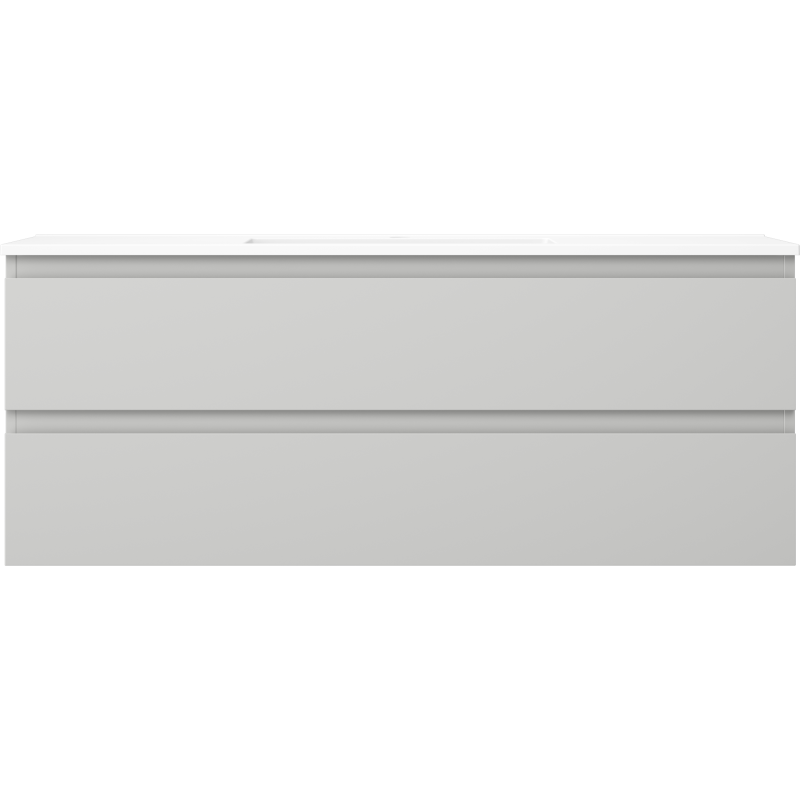 Servant med skap 120 cm grå/blå Mexen Orio med to skuffer og minimalistiske, glatte fronter.