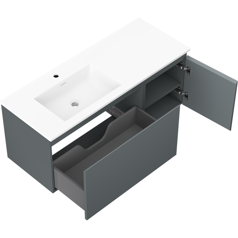 Servantskap med vask 120 cm Mexen Orio grafitt matt/hvit matt – 91A13-12047-3-BBFF66-W18L01