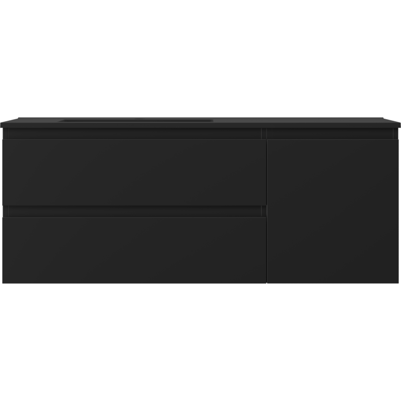 Servantskap med vask 120 cm svart matt Mexen Orio Otis venstre – 91A13-12047-3-BBFFF71-W18L71