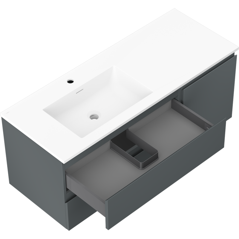 Servantskap med vask 120 cm Mexen Orio grafitt matt/hvit matt – 91A13-12047-3-BBFFF66-W18L01