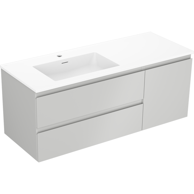 Servantskap med vask 120 cm grå matt/hvit matt Mexen Orio – 91A13-12047-3-BBFFF62-W18L01