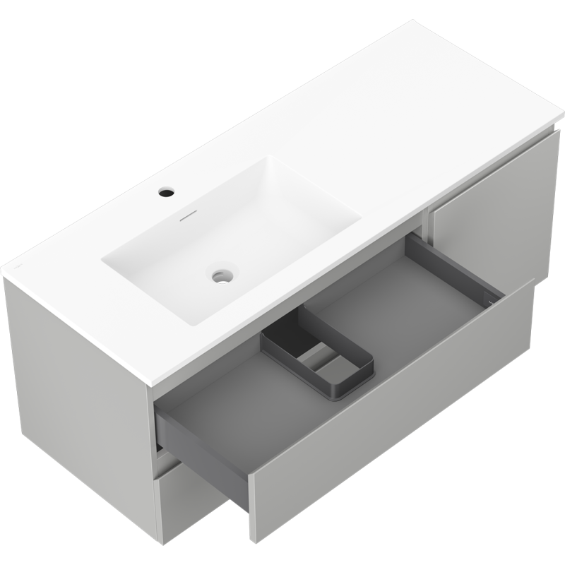 Servantskap med vask 120 cm grå matt/hvit matt Mexen Orio – 91A13-12047-3-BBFFF62-W18L01