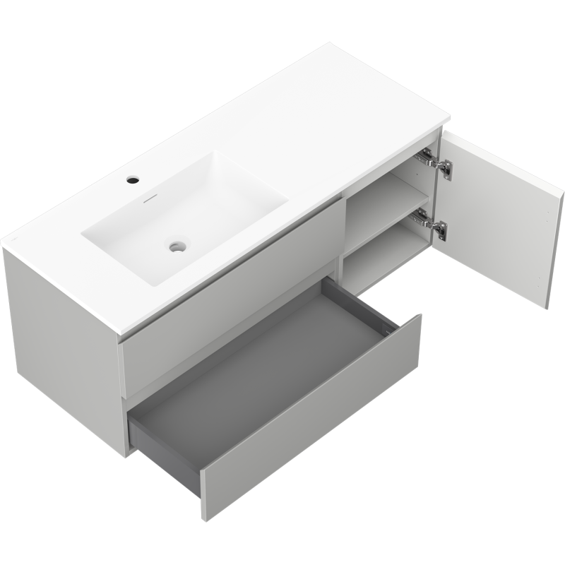 Servantskap med vask 120 cm grå matt/hvit matt Mexen Orio – 91A13-12047-3-BBFFF62-W18L01