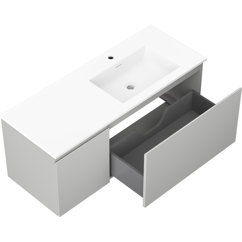 Servantskap med vask 120 cm grå/hvit matt Mexen Orio Otis høyre – 91A13-12047-3-BBFF62-W18P01