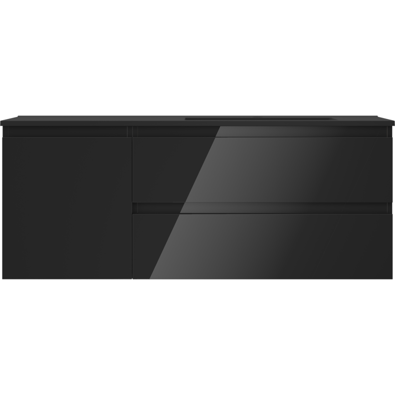 Servantskap med vask 120 cm svart høyglans/matt Mexen Orio Otis høyre – 91A13-12047-3-BBFFF70-W18P71