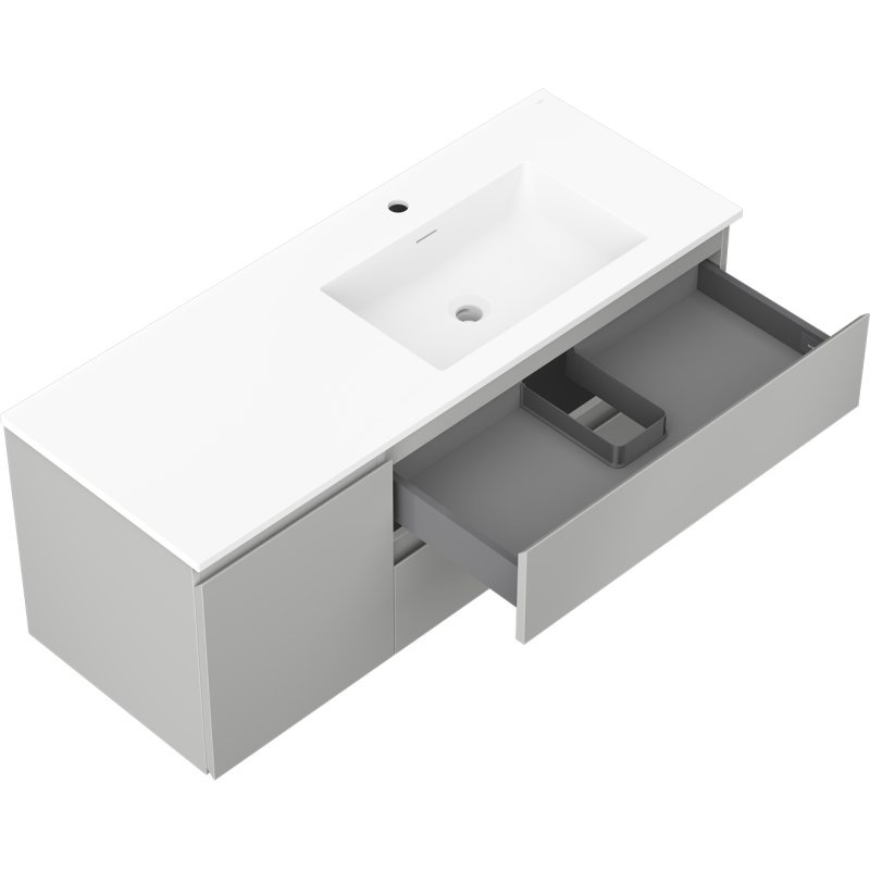 Servantskap med vask 120 cm grå matt/hvit matt Mexen Orio – 91A13-12047-3-BBFFF62-W18P01